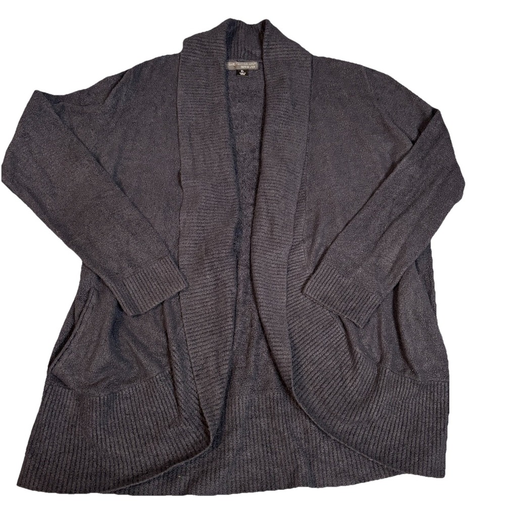 Barefoot Dreams Cozy Chic Lite‎ Black Cardigan Sweater size X-Large Cozy Causal
